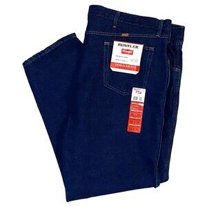 Wrangler Rustler Mens Jeans 50x30 Regular Fit Straight Leg Western Cowboy Rodeo